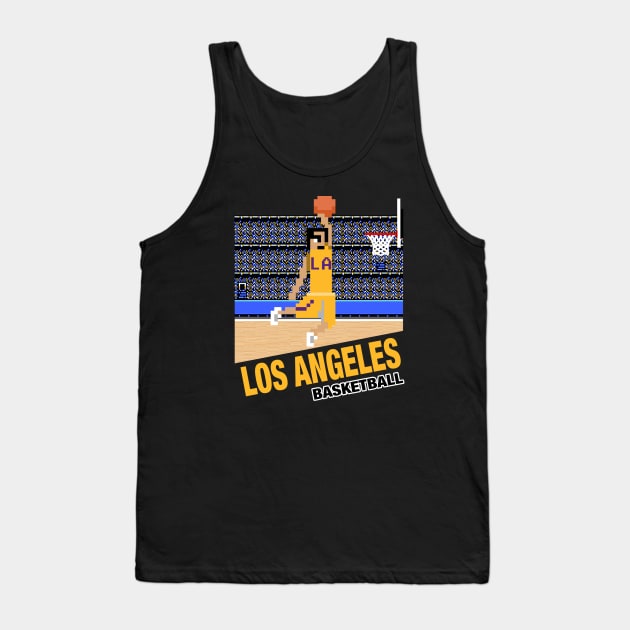 Los Angeles Basketball 8 bit pixel art cartridge design Tank Top by MulletHappens